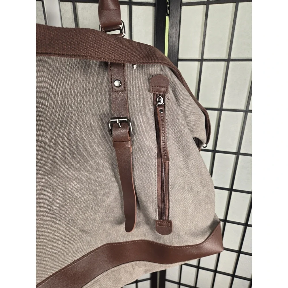 Canvas and Leather Look Duffle Bag - Carry On Greg Norman, Refined Traveler NWT